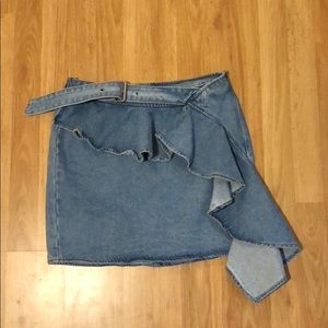 Cute Ruffled Denim Skirt! Only Worn Once!